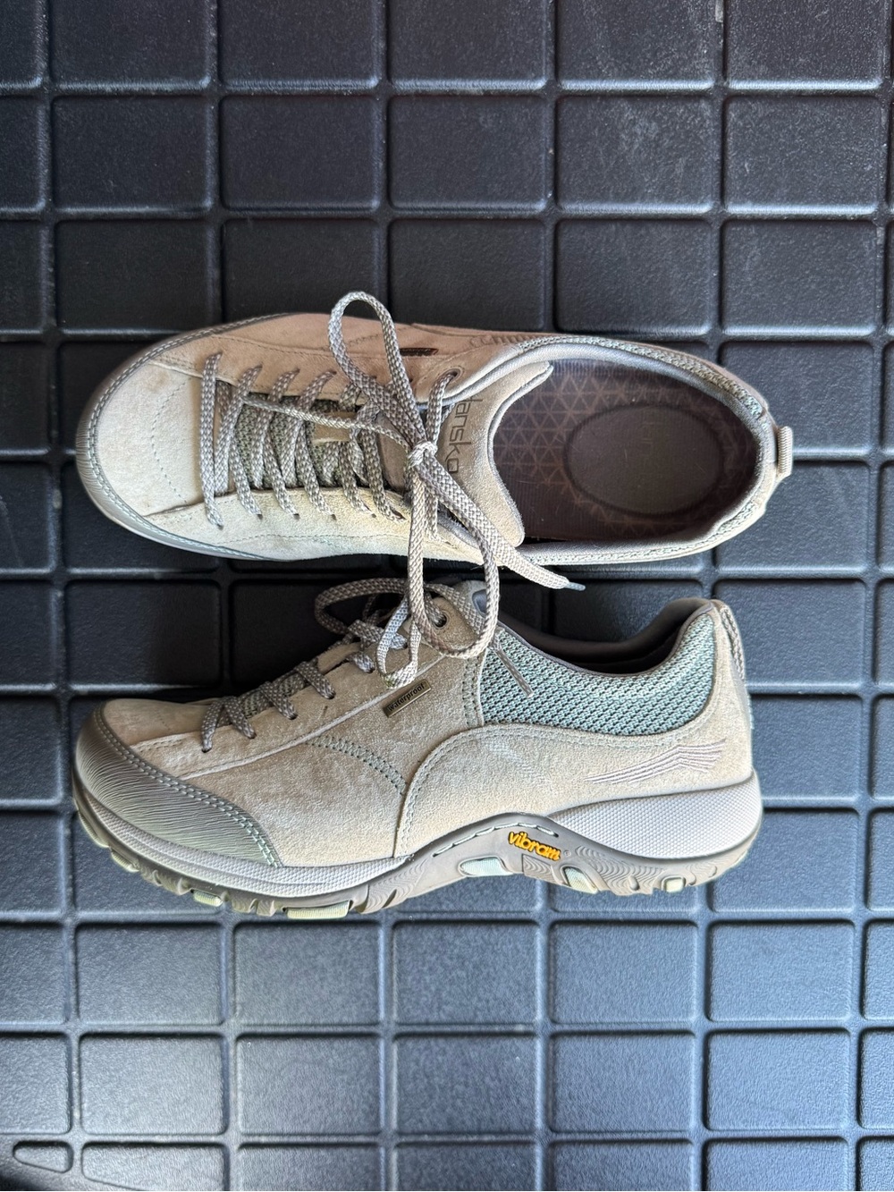Dansko Paisley Waterproof Women's Olive Green Suede Athletic Sneakers